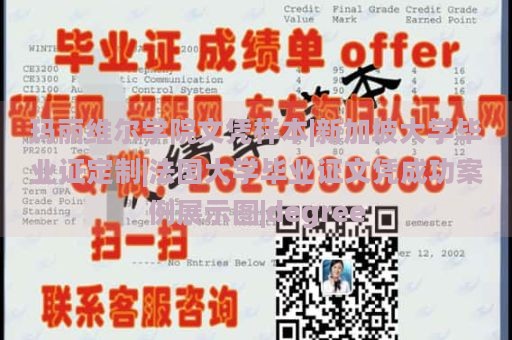 玛丽维尔学院文凭样本|新加坡大学毕业证定制|法国大学毕业证文凭成功案例展示图|degree