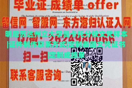 明尼苏达州立大学曼卡托分校文凭样本