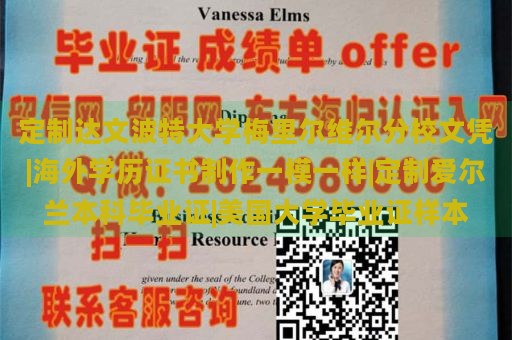 定制达文波特大学梅里尔维尔分校文凭|海外学历证书制作一模一样|定制爱尔兰本科毕业证|美国大学毕业证样本